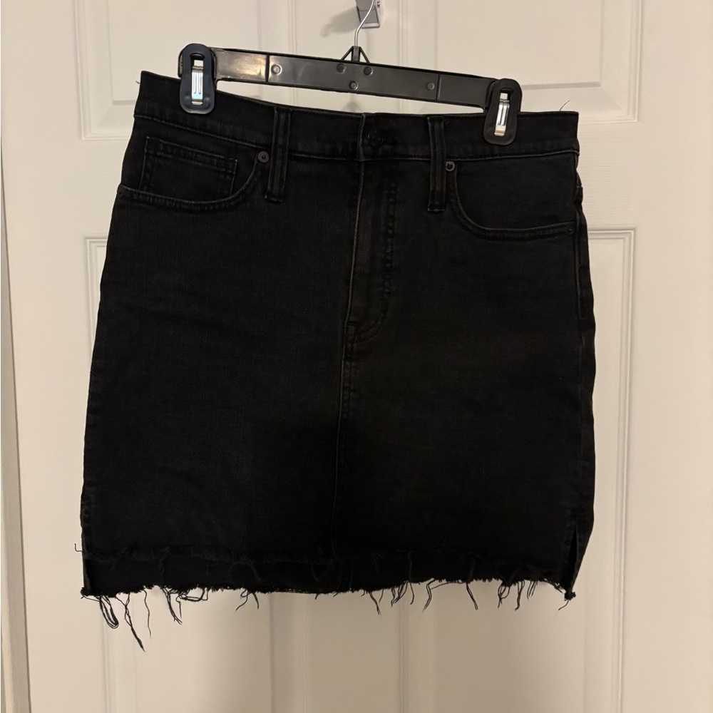 Madewell Black Denim Mini Skirt